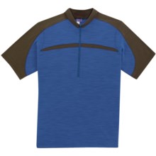 Ibex Giro Mountain Bike Jersey - Merino Wool, Zip Neck, Short Sleeve (For Men) in Deep Lake/Soil - Closeouts