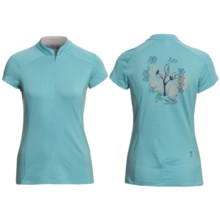 Ibex Indie Mountain Bike Jersey - Merino Wool, Zip Neck, Short Sleeve (For Women) in Sky Blue - Closeouts