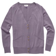Ibex Meridian Cardigan Sweater - Merino Wool- Cashmere (For Women) in Deep Shadow - Closeouts