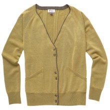 Ibex Meridian Cardigan Sweater - Merino Wool- Cashmere (For Women) in Grain/Stone Heather - Closeouts