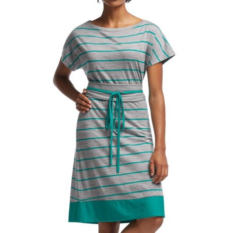 Icebreaker Allure Stripe Dress UPF 30+, Merino Wool, Short Sleeve (For Women)
