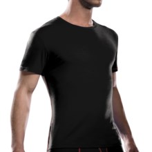 Icebreaker Anatomica Crew Shirt - Merino Wool, Short Sleeve (For Men) in Black/Rocket - Closeouts