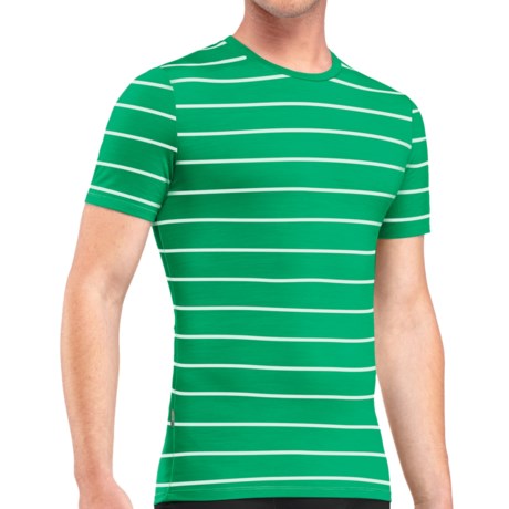Icebreaker Anatomica Stripe Base Layer T Shirt UPF 30+, Merino Wool, Short Sleeve (For Men)