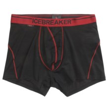 Icebreaker Beast 150 Anatomica Boxer Shorts - Stretch Merino Wool, Underwear (For Men) in Black/Rocket - Closeouts