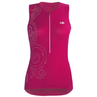 Icebreaker Bike Rhythm Cycling Jersey - Merino Wool, Zip Neck, Sleeveless (For Women) in Cerise