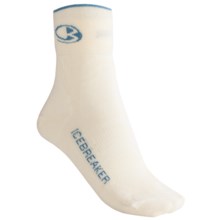 Icebreaker Bike Ultralite Mini Socks - Merino Wool, Quarter-Crew (For Women) in White/Neptune - 2nds