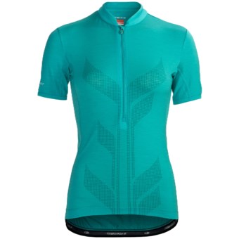 Icebreaker Bike Viva Cycling Jersey - Merino Wool, Zip Neck, Short Sleeve (For Women) in Tropic
