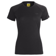 Icebreaker Bodyfit 150 Atlas T-Shirt - Merino Wool, Short Sleeve (For Women) in Black - Closeouts