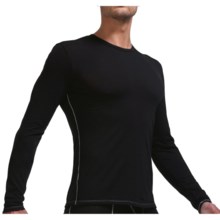 Icebreaker Bodyfit 150 Crew Base Layer Top - Merino Wool, Long Sleeve (For Men) in Black/Mineral - Closeouts