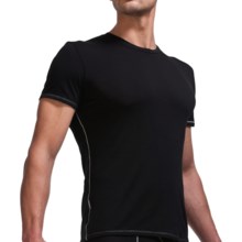 Icebreaker Bodyfit 150 Crew Base Layer Top - Merino Wool, Short Sleeve (For Men) in Black/Mineral - Closeouts