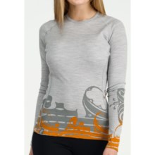 Icebreaker Bodyfit 200 Oasis Script Base Layer Top - Merino Wool, Long Sleeve (For Women) in Blizzard - Closeouts