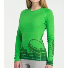 Icebreaker Bodyfit 200 Oasis Script Base Layer Top - Merino Wool, Long Sleeve (For Women) in Turf - Closeouts
