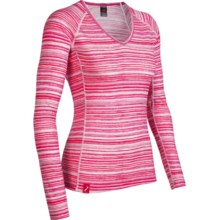 Icebreaker Bodyfit 200 Oasis V Ripple Base Layer Top - Merino Wool, Long Sleeve (For Women) in Cerise Organic Stripe - Closeouts