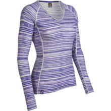 Icebreaker Bodyfit 200 Oasis V Ripple Base Layer Top - Merino Wool, Long Sleeve (For Women) in Horizon Organic Stripe - Closeouts