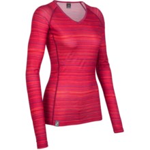 Icebreaker Bodyfit 200 Oasis V Ripple Base Layer Top - Merino Wool, Long Sleeve (For Women) in Ruby - Closeouts