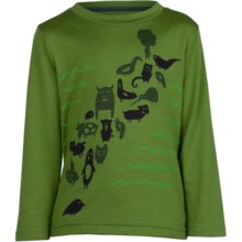 Icebreaker Bodyfit 200 T-Shirt - UPF 50+, Merino Wool, Long Sleeve (For Toddlers) in Oinkbaa Grass - Closeouts