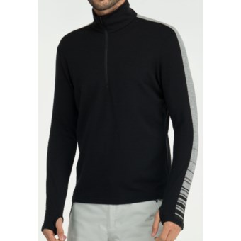 Icebreaker Bodyfit 260 Apex Base Layer Top - Merino Wool, Zip Neck, Long Sleeve (For Men) in Black/Metro