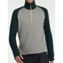 Icebreaker Bodyfit 260 Base Layer Top - Merino Wool, Midweight, Long Sleeve (For Men and Women) in Fossil/Navy - Closeouts
