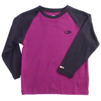 Icebreaker Bodyfit 260 Shirt - Merino Wool, Long Sleeve (For Kids) in Cranberry/Divine
