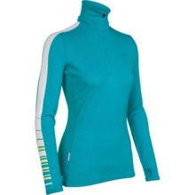 Icebreaker Bodyfit 260 Vertex Base Layer Top - Merino Wool, Zip Neck, Long Sleeve (For Women) in Gulf - Closeouts