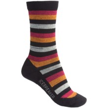 Icebreaker City Lite Socks - Merino Wool, Crew (For Women) in Black/Red/Orange - 2nds