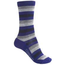 Icebreaker City Lite Socks - Merino Wool, Crew (For Women) in Dark Blue/Grey/Black - 2nds