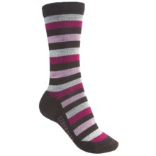 Icebreaker City Lite Socks - Merino Wool, Crew (For Women) in Dark Brown/Pink/Grey - 2nds