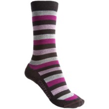 Icebreaker City Lite Socks - Merino Wool, Crew (For Women) in Java/Bone/Cranberry - 2nds