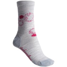 Icebreaker City Ultralite Socks - Merino Wool, 3/4 Crew (For Women) in Blizzard/Cerise - 2nds