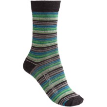 Icebreaker City Ultralite Stripe Tease Socks - Merino Wool, 3/4 Crew (For Women) in Charcoal/Green/Turquoise - 2nds