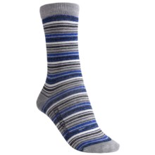Icebreaker City Ultralite Stripe Tease Socks - Merino Wool, 3/4 Crew (For Women) in Grey/Black/Blue - 2nds