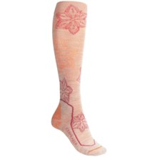 Icebreaker Everyday Light Socks - Merino Wool, Over-the-Calf (For Women) in Orange/Pink Floral - 2nds