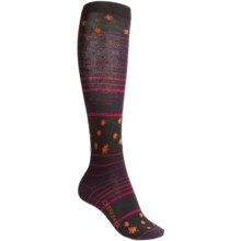 Icebreaker Everyday Light Socks - Merino Wool, Over-the-Calf (For Women) in Wine Starry Night Stripe - 2nds