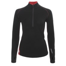 Icebreaker GT 200 Pace Base Layer Top - Merino Wool, Zip Neck, Long Sleeve (For Women) in Black - Closeouts