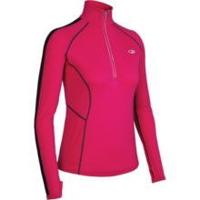 Icebreaker GT 200 Quest Zip Neck Base Layer Top - UPF 50+, Merino Wool, Long Sleeve (For Women) in Cerise - Closeouts