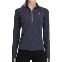 Icebreaker GT 200 Quest Zip Neck Base Layer Top - UPF 50+, Merino Wool, Long Sleeve (For Women) in Panther - Closeouts