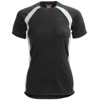 Icebreaker GT Bike Grace Cycling Jersey - Merino Wool, Short Sleeve (For Women) in Black/Snow
