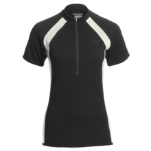 Icebreaker GT Bike Grace Cycling Jersey - Merino Wool, Zip Neck, Short Sleeve (For Women) in Black/Snow - Closeouts