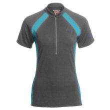 Icebreaker GT Bike Grace Cycling Jersey - Merino Wool, Zip Neck, Short Sleeve (For Women) in Monsoon/Island - Closeouts
