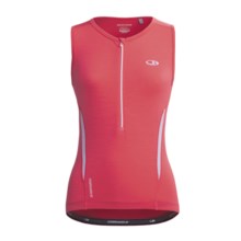 Icebreaker GT Bike Halo Cycling Jersey - Merino Wool, Zip Neck, Sleeveless (For Women) in Sari - Closeouts