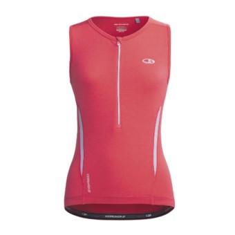 Icebreaker GT Bike Halo Cycling Jersey - Merino Wool, Zip Neck, Sleeveless (For Women) in Sari