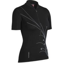 Icebreaker GT Bike Rhythm Cycling Jersey - Merino Wool, Zip Neck, Short Sleeve (For Women) in Black - Closeouts