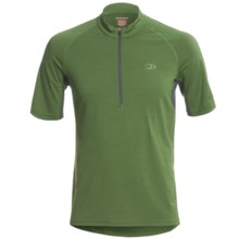 Icebreaker GT Bike Roto Cycling Jersey - Merino Wool, Zip Neck, Short Sleeve (For Men) in Jungle/Pewter - Closeouts