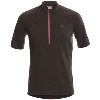 Icebreaker GT Bike Roto Cycling Jersey - Merino Wool, Zip Neck, Short Sleeve (For Men) in Oak/Pewter