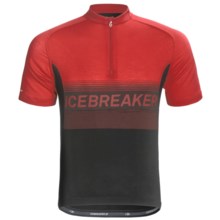Icebreaker GT Bike Team Cycling Jersey - Merino Wool, Zip Neck, Short Sleeve (For Men) in Black - Closeouts