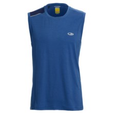 Icebreaker GT Run Ace Shirt - Merino Wool, Sleeveless (For Men) in Splash/Planet - Closeouts