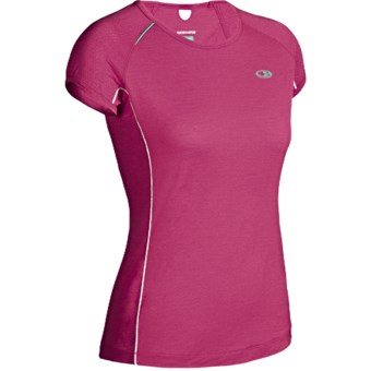 Icebreaker GT Run Rush Shirt - Merino Wool, Short Sleeve (For Women) in Cerise