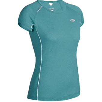 Icebreaker GT Run Rush Shirt - Merino Wool, Short Sleeve (For Women) in Tropic