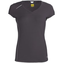 Icebreaker GT Run Rush T-Shirt - Merino Wool, V-Neck, Short Sleeve (For Women) in Panther - Closeouts