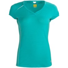 Icebreaker GT Run Rush T-Shirt - Merino Wool, V-Neck, Short Sleeve (For Women) in Tropic - Closeouts